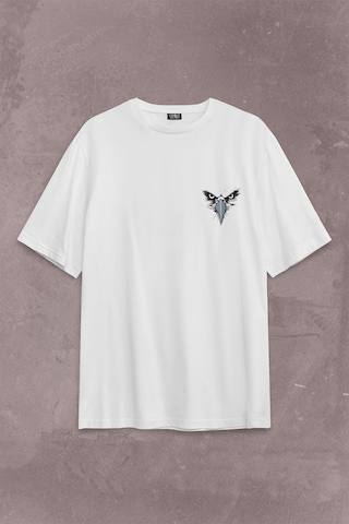 Kargalar Sürüyle Kartallar Yalnız Uçar Sırt Ön Baskılı Oversize Tişört Unisex T-shirt 001 Beyaz