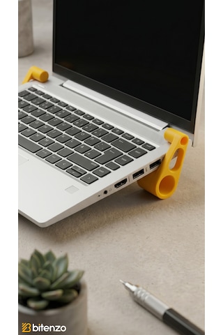 Taşınabilir Mini Laptop Standı V2 - 2'li Set Ergonomik Yükseltici Aparat - Sarı