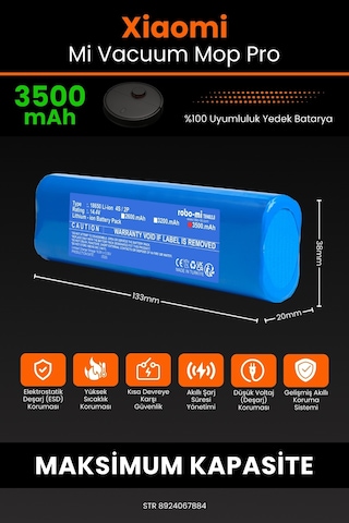 Xiaomi Mop Pro STYTJ02YM 3500mAh Robot Süpürge Bataryası