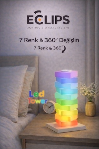 Led Tower Dıy Assembly Night Light 360 Rgb Ambiyans Aydınlatması