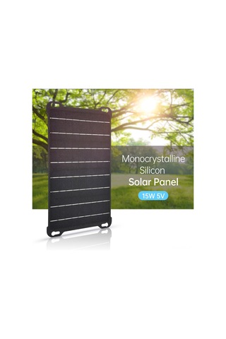 Hfambition 15w Monokristal Silikon Güneş Paneli - Ipx6 Su Geçirmez, 2 Usb Portlu Cep Telefonu Ve Powerbank Şarj Cihazı