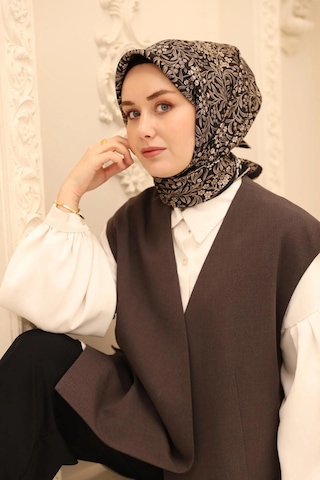 Silk Home Twill İpek Eşarp - 11464-30 Siyah Vizon Siyah Vizon