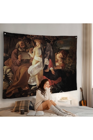 Caravaggio - Mısır'a Uçuşta Dinlenin Duvar Örtüsü - Rest On The Flight İnto Egypt-7119