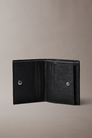 Erkek Saffiano Üç Katlı Cüzdan - Siyah Black