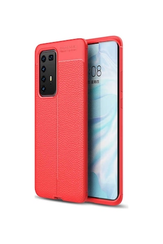 Huawei P40 Pro Kılıf Zore Niss Deri Desenli Silikon Kılıf