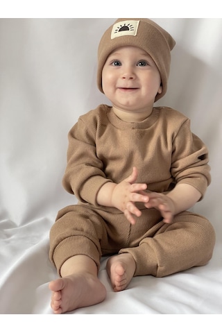 MiaBaby Bereli Üçlü Takım 001 Kahverengi