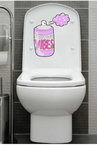 Pozitif Vibes Klozet Kapağı Banyo Wc Sticker 23x28 Cm
