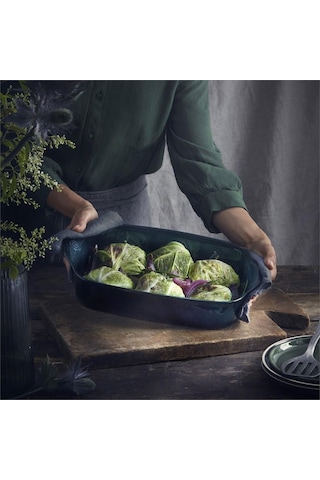 Emile Henry Fırın Kabı Dikdörtgen 42,5 X 28 Cm Yeşil/cedar Yeşil