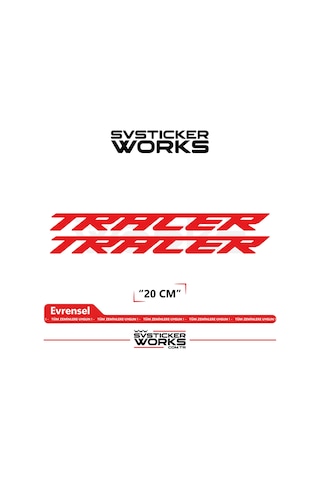 Yamaha Tracer 7 / 9 / Gt Uyumlu Yazı Sticker Yüksek Kalite Özel Kesim Folyo 2'li Set Kırmızı