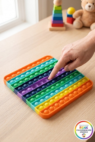 Pop It Duyusal Zeka Oyuncağı Çarpım Tablosu Kabarcık Patlatma Stres Rahatlatıcı Kare 20x20 Cm