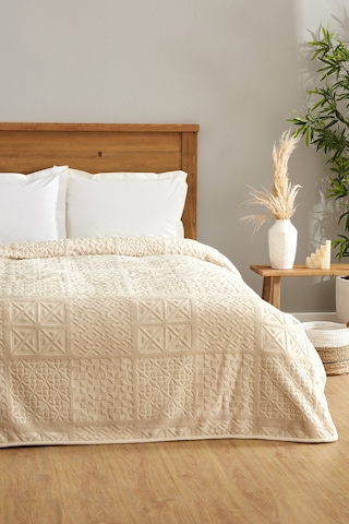 Karaca Home Blair Embos Tek Kişilik Battaniye Bej 200.22.05.0166