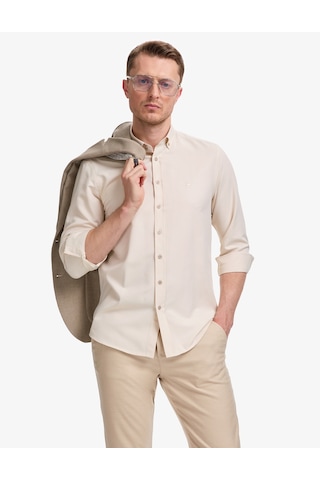 Pierre Cardin Erkek Bej Gömlek Desenli 50325365-vr011