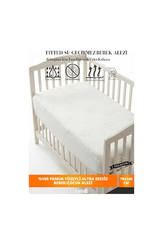 %100 Pamuk Yüzeyli Sıvı Geçirmez Bebek ve Çocuk Yatak Alezi Ultra Sessiz Fitted Park Beşik & Kreş