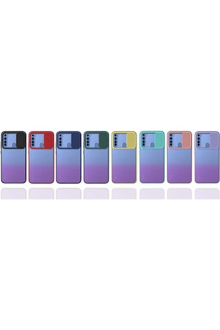 Noktaks - Xiaomi Uyumlu Xiaomi Redmi Note 8 - Kılıf Slayt Sürgülü Arkası Buzlu Lensi Kapak - Lila