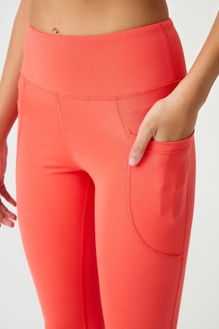 Los Ojos Kadın Mercan Yüksek Bel Toparlayıcı Çift Cepli Ispanyol Paça Tayt Bootcut Mercan