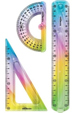 20 Cm Kırılmaz Esnek Cetvel Takımı 3 Lü Set Çok Renkli