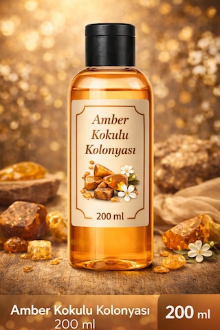 Amber Kokulu Kolonya 200 Ml Kalıcı Ve Etkileyici Koku, Ferahlatıcı Günlük Kullanım