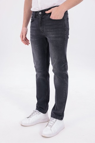 Blayn Jeans Erkek Gri Regular Fit Düz Paça Esnek Denim Kot Pantolon Günlük Antrasit Gri