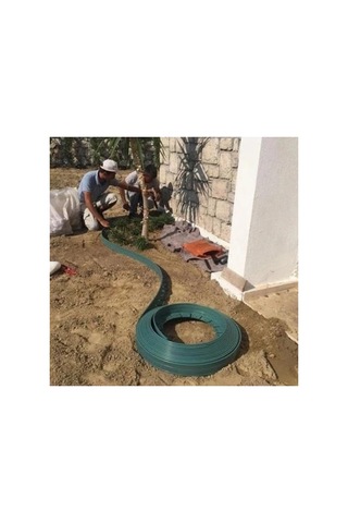 Çim Ayırıcı Esnek Plastik Çim Sınırlayıcı Bordür Taş Toprak Ayıracı 25 Metre Yeşil