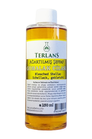 Terlans Ağartılmış Şeffaf Kalite Gomalak Cilası 250 ML