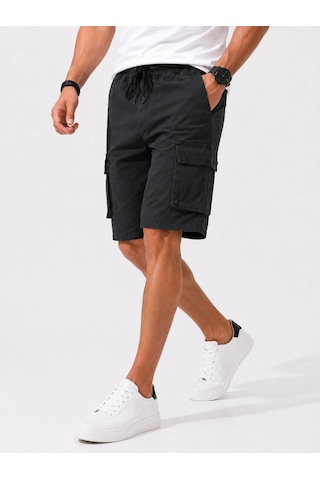 Classics Men Erkek Comfort Fit Keten Bel Lastikli Cepli Kapri Şort Bej