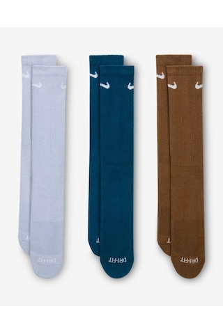 Nike Sx6888-970 Everyday Plus Destekli Antrenman Crew Çorapları 3 Çift Cok Renklı