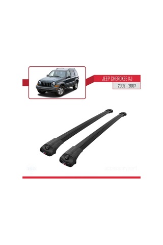 Jeep Cherokee Kj 2002-2007 Arası İle Uyumlu Ace-1 Ara Atkı Tavan Barı Siyah