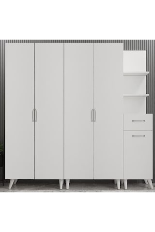Begonya Portmanto Vestiyer Beyaz - 200 cm
