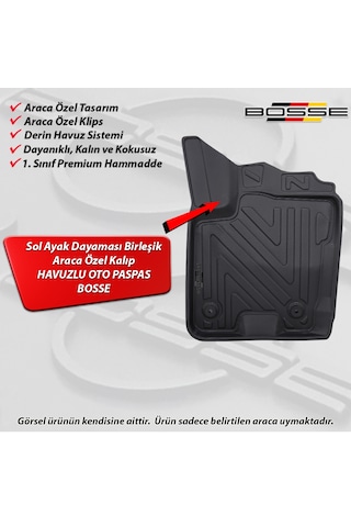Ford Courier Paspas Araca Özel 2014 2023 BOSSE 3D Havuzlu Oto Paspas Paspas