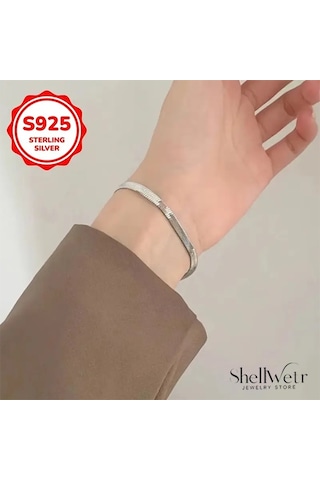 Unisex Luce Gümüş Kaplama Unisex İtalyan Bileklik