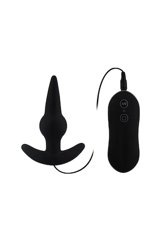 Red Fox Bulb Probe Kumanda Kontrollü Güçlü Titreşimli Anal Plug Vibratör - Siyah