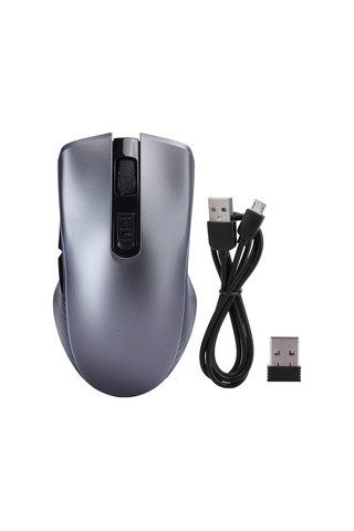 Kablosuz Bluetooth Şarj Edilebilir Çift Modlu Sessiz Oyun Ofis Faresi 2.4g Uzay Grisi