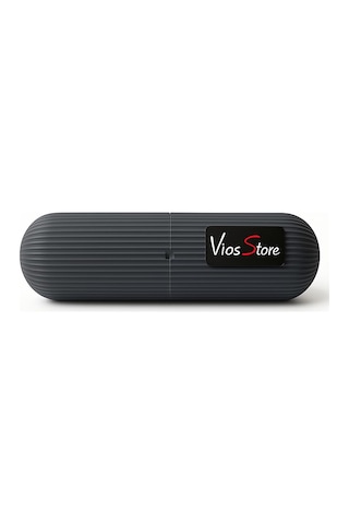 Vios Store Taşınabilir Diş Fırçası Kutusu Bardaklı Seyahat Tipi Antrasit