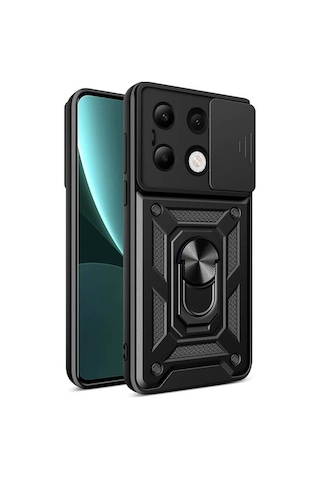 Nihcase Xiaomi Redmi Note 13 4g Kılıf Magnetik Standlı Kamera Korumalı Slide Sürgülü Cover Kapak