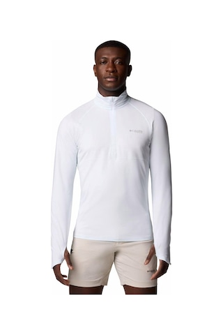 Columbia Summit Valley Half Zip Erkek Uzun Kollu Tişört-7853 Beyaz