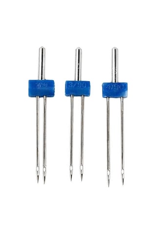 Nervür Çiftli Ev Tipi Dikiş Makine Nervür Dikme İğnesi 3 Lü Set