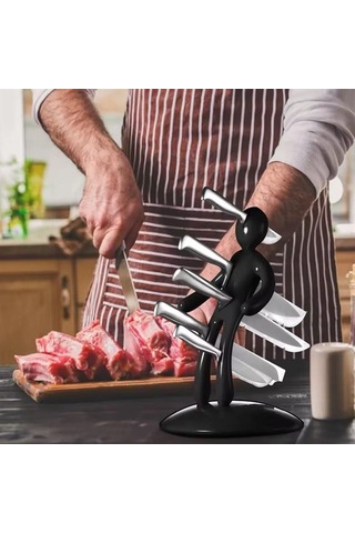 Sn-29170 Siyah Çok Amaçlı Mutfak Tezgah Üstü Bıçak Tutucu Stand Organizer Renkli