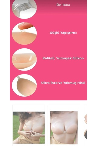 Trend Dokunuş Kadın Klipsli Yapışkanlı Dolgulu Straplez Silikon Sütyen Ten