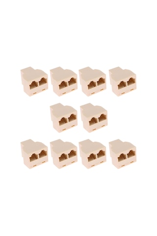 Rj45 Cat5 Cat6 1giriş 2 Çıkış Splitter Rj45 İnternet Çoklayıcı 10'lu Set