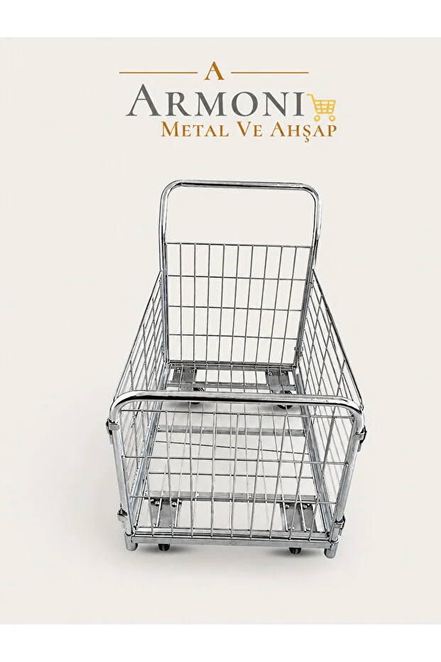 Metal Yük Taşıma Arabası Kafesli 60x85 Cm Galvaniz Yan Kısımlar Sök-tak Koli Taşıma