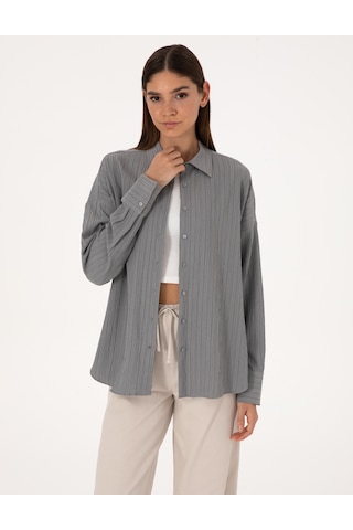 Pierre Cardin Kadın Gri Gömlek Desenli 50318232-vr024 Gri