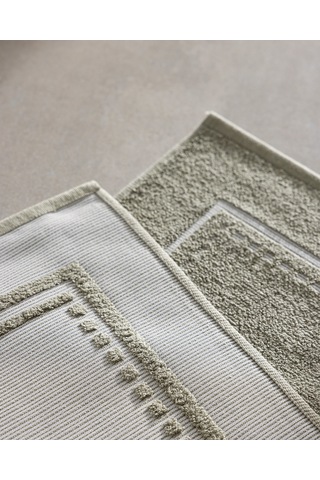 Madame Coco Angeline Pamuklu Ayak Havlusu - Haki - 50x80 Cm - Natural Koleksiyon Hvlu0000000248