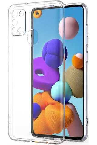 Galaxy A21S Kılıf Zore Kamera Korumalı Süper Silikon Renksiz