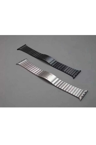 Apple Uyumlu Watch 10 46mm Krd-35 Çizgi Tasarım Metal Kordon