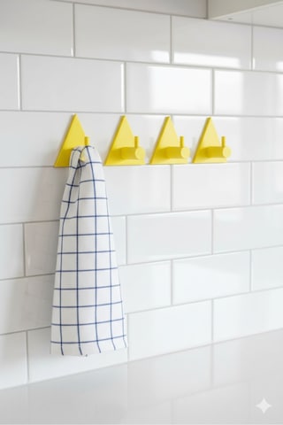 4 Lü Askılık Havlu Askısı, Bornoz Askısı, Kapı Arkası, Duvara Monte, Dayanıklı Malzeme, Sarı 7 Sarı