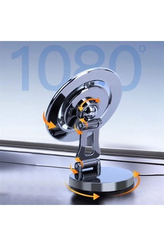 G168 Dönebilen Cep Telefonu Standı Araba Gösterge Paneli Ön Cam Manyetik Telefon Tutucu Gümüş