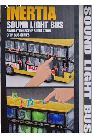 Sesli Oyuncak Okul Otobüs Işıklı Kırılmaz Çocuk Servis Çift Katlı