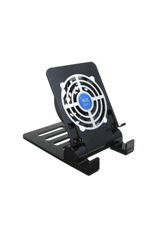 Fastbuy Siyah Cep Telefonu Tablet Soğutma Stantı, Ayarlanabilir Fanlı Düşük Gürültülü Evrensel Tutucu