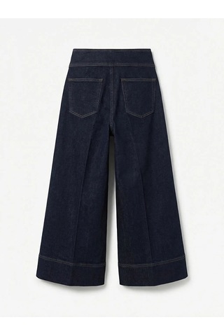 Lc Waikiki Lacivert Yüksek Bel Crop Wideleg Kadın Jean Pantolon
