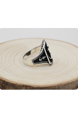 925 Ayar Gümüş Çapalı Erkek Yüzük (516221995)